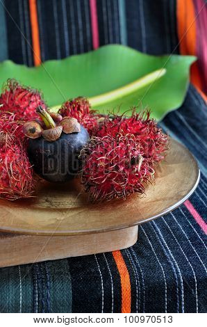 Mangosteen With Rambutan