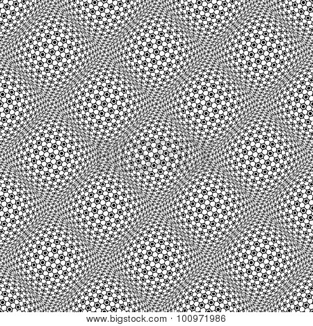 Seamless checked pattern with hexagonal elements. Vector art.