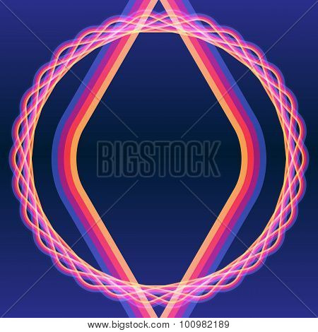 Colored-frame-dark-blue-background-fiber-cable