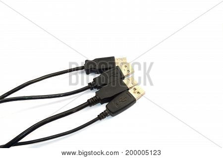 Data Adapter Cable For Computer On White Background