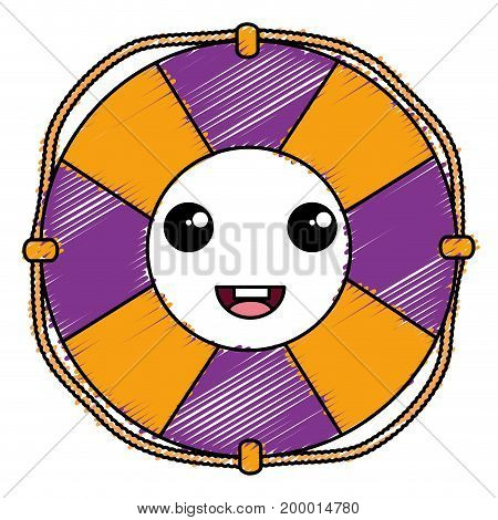 float lifeguard kawaii character vector illustration design