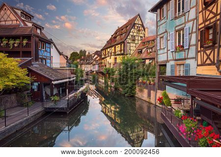 City of Colmar. Cityscape image of downtown Colmar, France during sunrise.