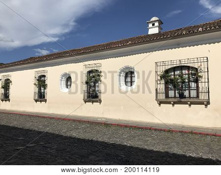 Calle de la Antigua Guatemala de la ciudad de Guateamla