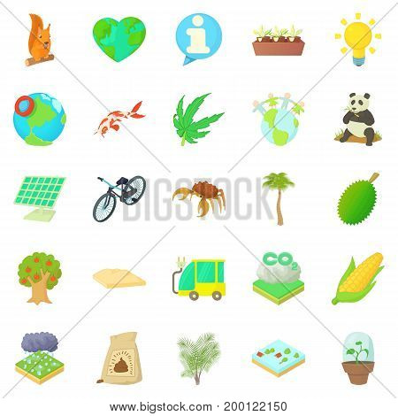 Bionomics icons set. Cartoon set of 25 bionomics vector icons for web isolated on white background