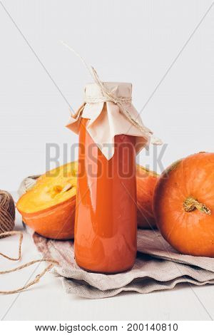 Two Mini Pumpkins On White Background.