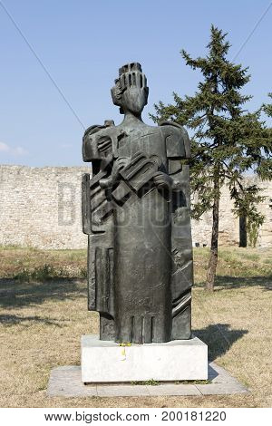 BELGRADE, SERBIA - JULY 31, 2017:Monument to the despot Stefan Lazarevich in the Belgrade Fortress Serbia.