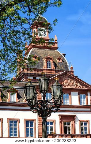 Magnificent baroque Phillipsruhe Castle on the banks of river Main in Hanau, Germany