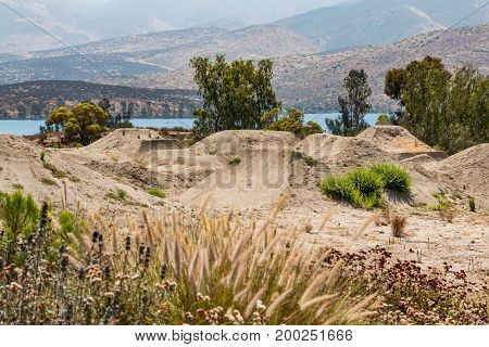 CHULA VISTA, CALIFORNIA - JUNE 30, 2017:  A BMX training course with moguls at the Chula Vista Elite Athlete Training Center, a facility built in 1995 for the training of Olympic athletes.