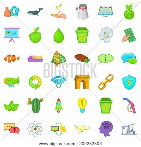 Eco house icons set. Cartoon style of 36 eco house vector icons for web isolated on white background