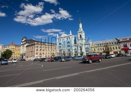 Kiev Ukraine - June 21 2017: View of the Kontraktova Square