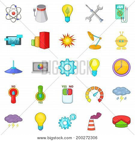 Lamp icons set. Cartoon set of 25 lamp vector icons for web isolated on white background