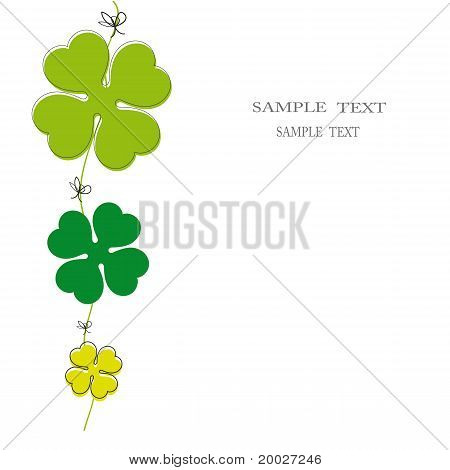 Roztomilý karta s čtyři leaf Clover