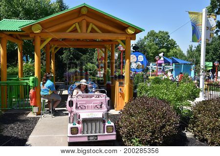 ALLENTOWN, PA - JUN 11: Dorney Park in Allentown, Pennsylvania, as seen on Jun 11, 2017. It features some of the world's most prominent roller coasters.