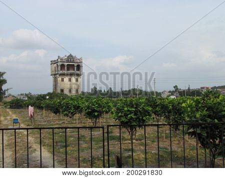 Kaiping Diaolou watchtower in Chikan Unesco world heritage site Guangdong China