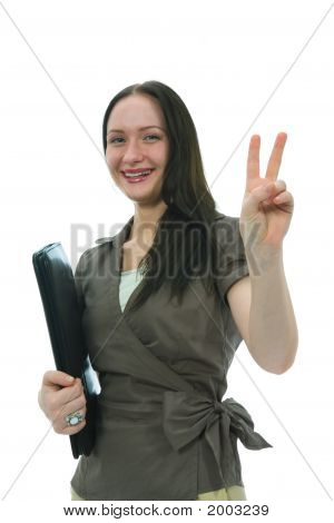 Affärskvinna och Laptop