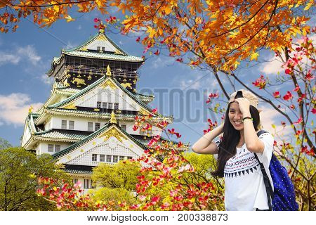 Beautiful Osaka Castle In Osaka With Nice Background, Japan