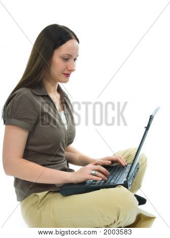Affärskvinna och Laptop