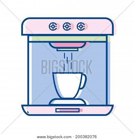 technology coffee maker electric kitchen utensil vector illustration