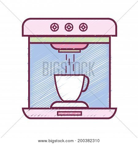 technology coffee maker electric kitchen utensil vector illustration