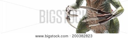 close up of nothronychus toys central part with copy space