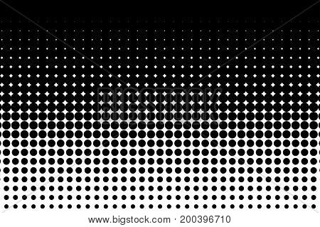 Comic background. Halftone dotted retro pattern with circles, dots, design element for web banners, posters, cards, wallpapers, backdrops, sites. Pop art style. Vector illustration. Black and white