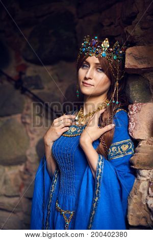 Beautiful Eleanor of Aquitaine duchess and queen of England and France on High Middle Ages. Mother of Richard the Lionheart.