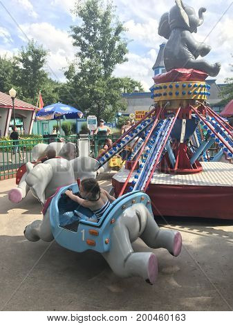 BRISTOL, CT - JUL 8: Lake Compounce in Bristol, Connecticut, as seen on July 8, 2017. Opened in 1846, it is the oldest continuously-operating amusement park in the United States.