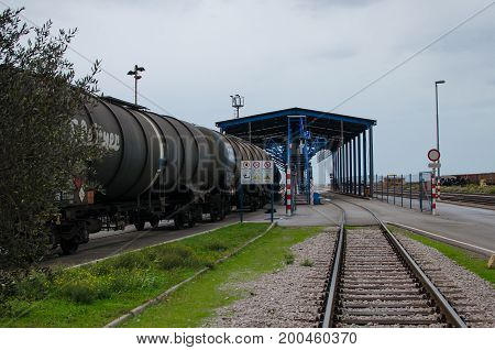 6 of November 2017 Editorial photo of Railway loading terminal Port of Koper Koper Slovenia