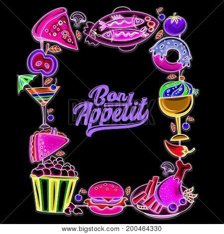 Retro Neon Frame Vector Photo Free Trial Bigstock