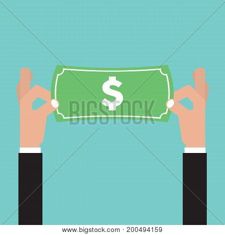 Hand Splaying Banknote Vector Illustration. EPS 10