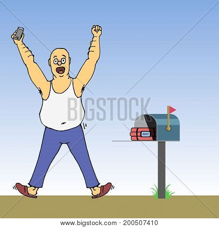 Excited Man Found Dynamite