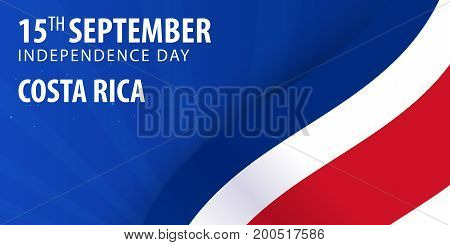 Independence Day Of Costa Rica. Flag And Patriotic Banner. Vector Illustration.