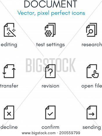 Document Theme, Line Icon Set