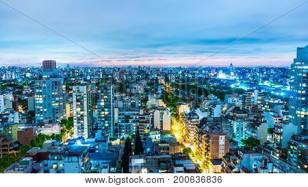The skyline of Buenos Aires in Argentina
