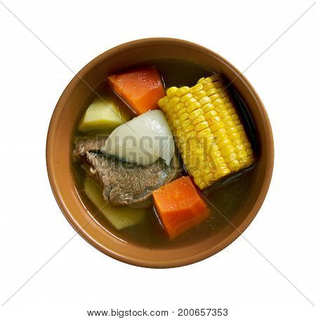 Ajiaco Camagueyano popular dish Venezuela soup  close up meal