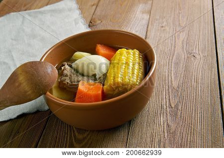 Ajiaco Camagueyano popular dish Venezuela soup  close up meal