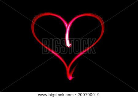 nice figure, freezelight, in red on a black background