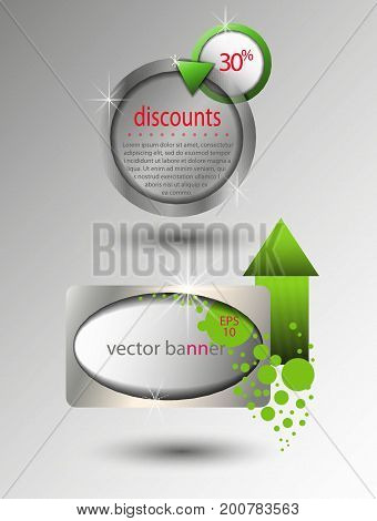 Vector banners for design, shop, sale, discounts