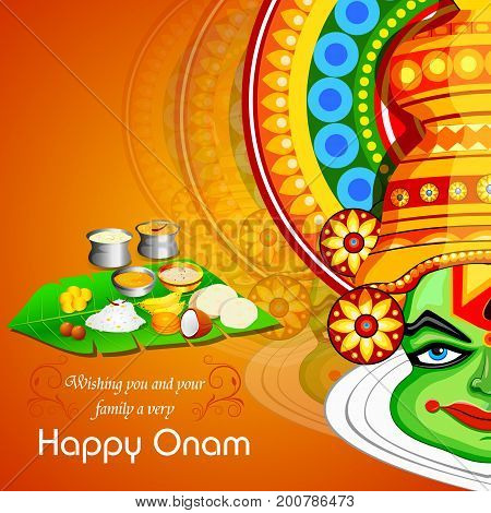 vector illustration of Happy Onam Festival background of Kerala