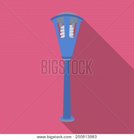 Street lights in retro style. Lamppost single icon in flat style vector symbol stock illustration .