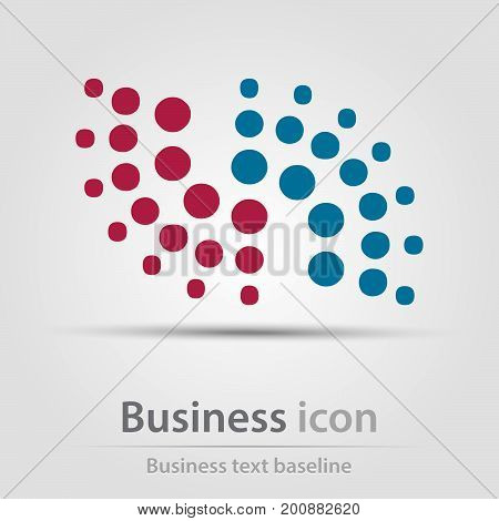 Originally created business icon with duocolor multidots