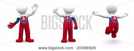 3D karakter tekstureret med Flag i Slovakiet