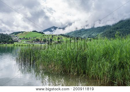 The Mountain Lake Thiersee In Tyrol, Austria