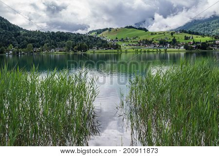 The Mountain Lake Thiersee In Tyrol, Austria