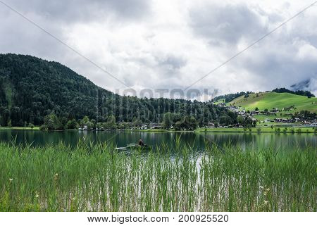 The Mountain Lake Thiersee In Tyrol, Austria
