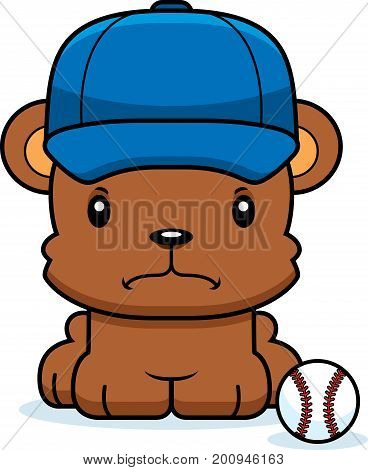 Cartoon Angry Baseball Player Bear