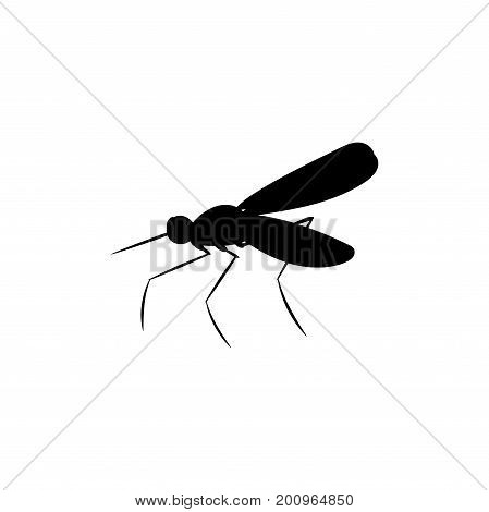 Mosquito insect black silhouette animal. Vector Illustrator.