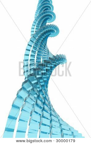 DNA blått glas kuber