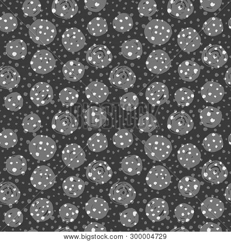 Creative Seamless Pattern With Hand Drawn Textures. Abstract Background. Polka Dot Pattern. Black An