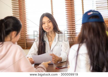 Casual Business Women Meeting In Co Orking Space